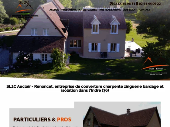 SL2C Auclair : entreprise de couverture, charpente, zinguerie & isolation | Indre (36)