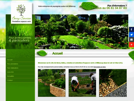 Berry Julien : jardinier paysagiste à Millançay près de Sologne dans le Loir-et-Cher (41) 