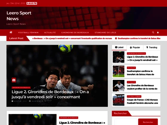 Leero Sport News, l'actualité du football autour du FC Girondins de Bordeaux et du RSCL 