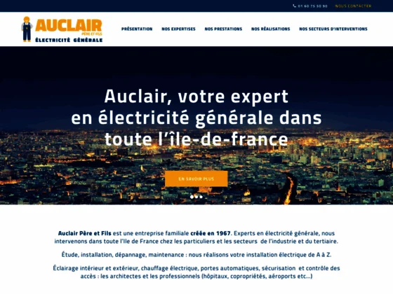 Entreprise d'électricité générale Auclair Père et Fils à Paris & IDF