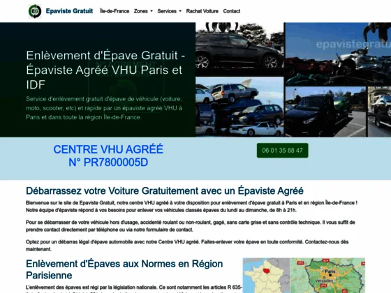 Enlèvement épave gratuit : Epaviste VHU Paris et Île-de-France