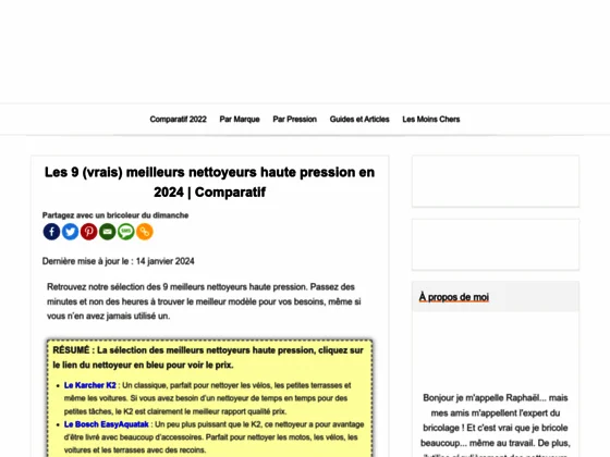 Comparateur de Nettoyeur Haute Pression