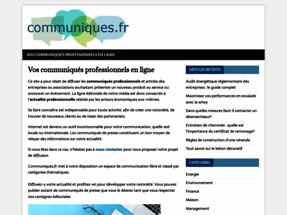 Communication d'entreprise : vos articles et communiqués en ligne