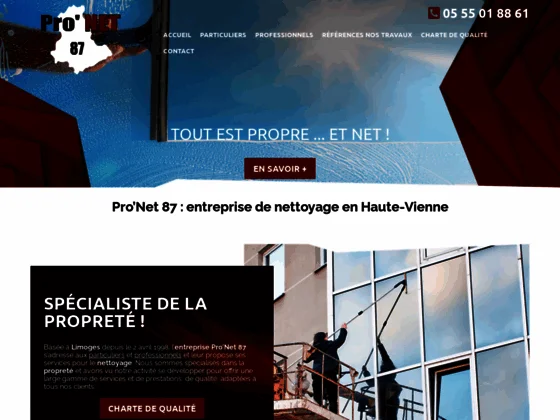Pro’Net 87 : entreprise de nettoyage à limoges en Haute-Vienne (87)