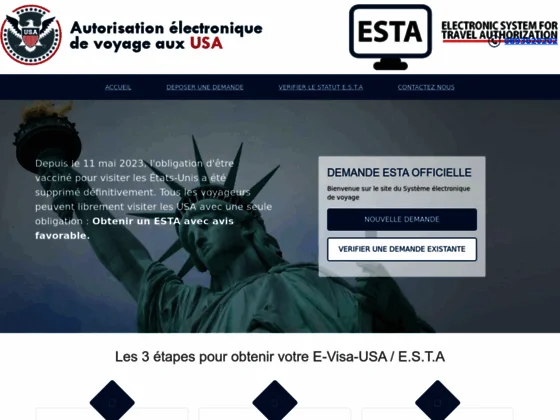 ESTA Autorisation de voyage officielle pour les USA