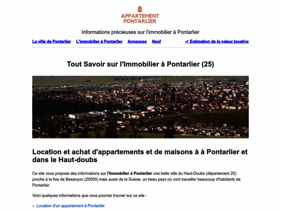 Trouvez le bon appartement à Pontarlier