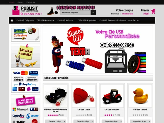 Clé USB Originale, Insolite et Fun, la boutique de Référence !