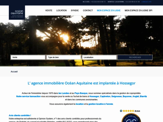 Une agence immobilière à Hossegor.