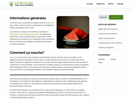 Plus d'info sur la citrulline