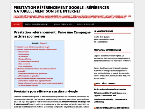 prestation referencement Google