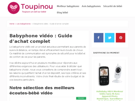 Le guide d'achat du vidéo-babyphone