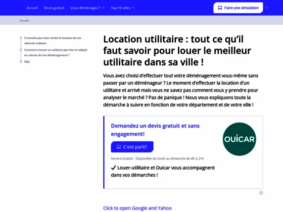 Location de véhicules utilitaires