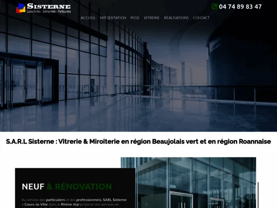 S.A.R.L Sisterne : menuisier vitrier à Cours-la-Ville dans le Rhône (69)