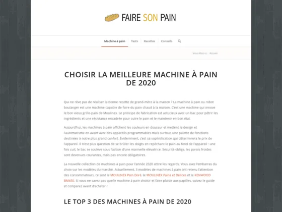 Trouvez une bonne machine à pain