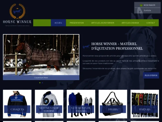 Horse Winner - vente en ligne d'équipements d'équitation pour trotteurs 