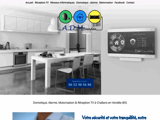 ADM Vendée : installateur domotique, alarme & réseaux à Challans près d'Aizenay (85)