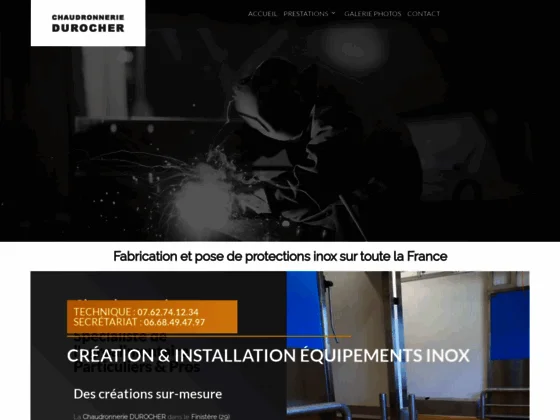 Chaudronnerie DUROCHER : fabrication & pose d'équipements inox en France