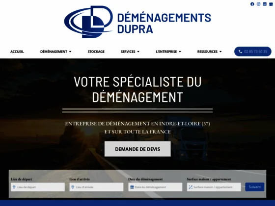 Déménagements Dupra : société de déménagement dans le Centre-Val de Loire | France