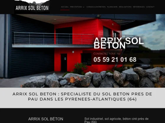 Arrix Sol Béton : pose revêtement de sols en béton près de Pau, Bayonne (64) Toulouse (31)