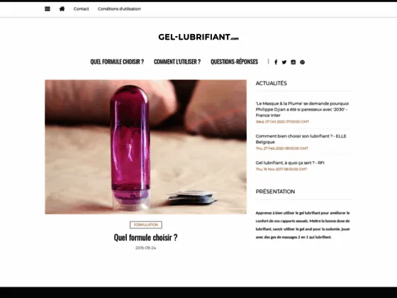 Guide d’information sur le gel lubrifiant