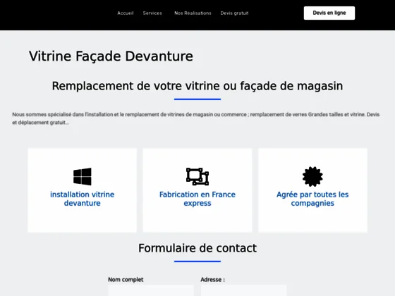 installation ou remplacement d'une vitrine de magasin