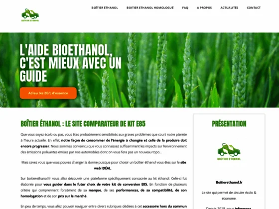 Boitierethanol.fr le site permetttant de rouler écolo & économe