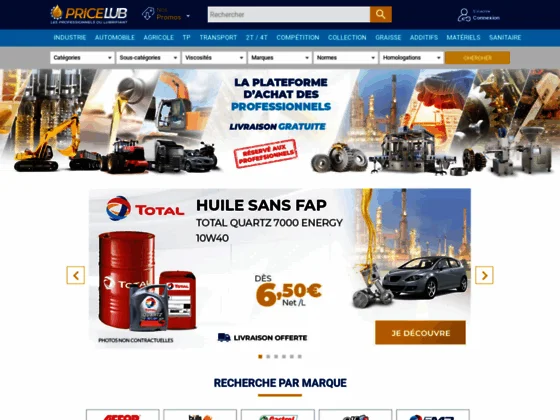 Pricelub : Le professionnel de la vente d'huile moteur 