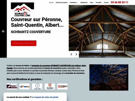 L'entreprise SCHRANTZ est spécialisé en travaux de couverture près de Saint-Quentin