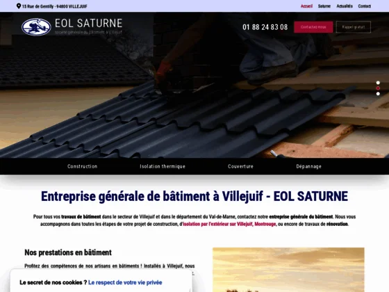 Confiez vos travaux de couverture à EOL SATURNE, entreprise générale de bâtiment dans le V