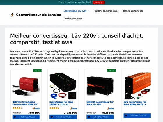 Guide pour reconnaître et choisir  les meilleurs convertisseurs de tension 12 V 220