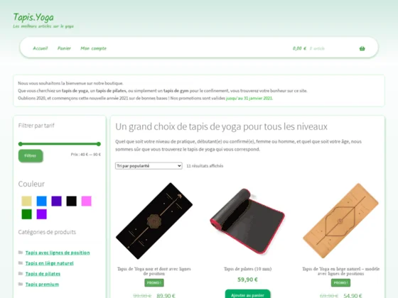 Tapis de yoga avec lignes de positions