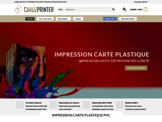 Impression carte pvc