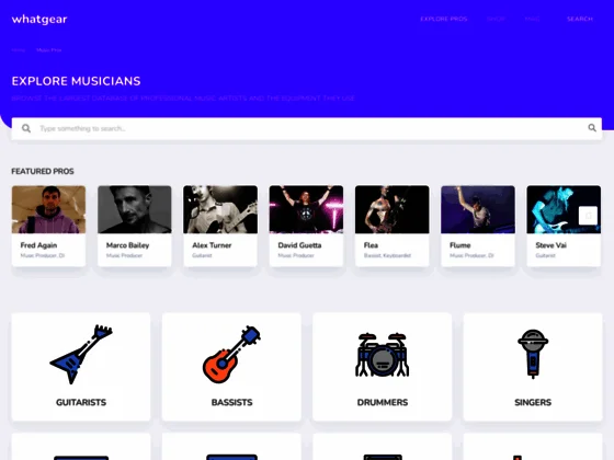 Whatgear, guide d'information sur les équipements des sportifs et des musiciens