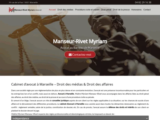 Maître Myriam Manseur-Rivet : Avocat en droit civil à Marseille