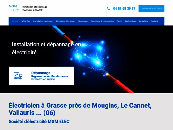 MGM ELEC est une entreprise spécialisée en travaux d’électricité dans le secteur de Grasse