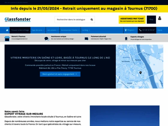 Glassfonster, plateforme en ligne de vitrage livré à domicile 