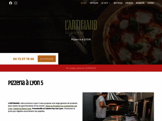 L’ARTIGIANO vous propose un large choix de pizzas cuites au feu de bois