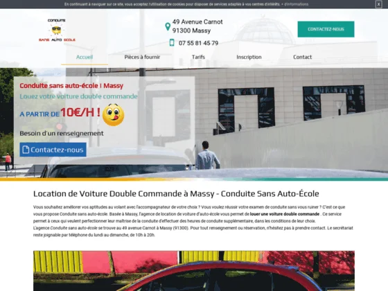 Service de location de voiture en double commande à Massy 