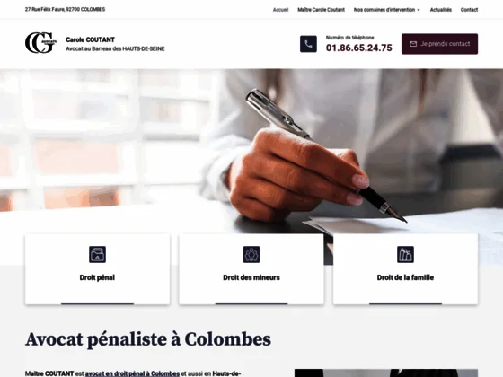 Avocat intervenant en droit pénal au sein de son cabinet à Colombes