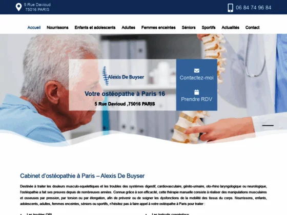Cabinet d’ostéopathie à Paris 16ème de Alexis De Buyser