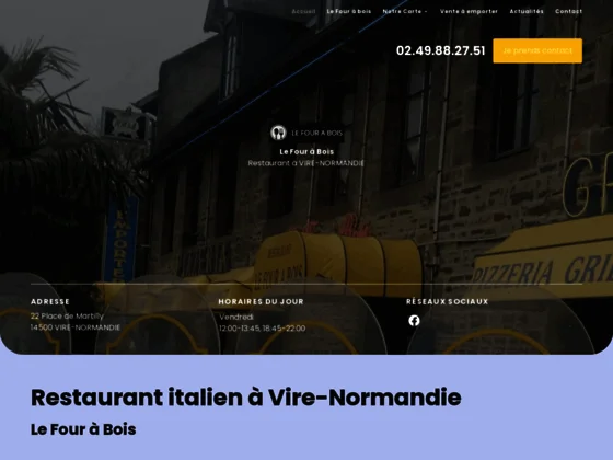 Le restaurant italien Le Four à Bois à Vire-Normandie propose des pizzas faites maison