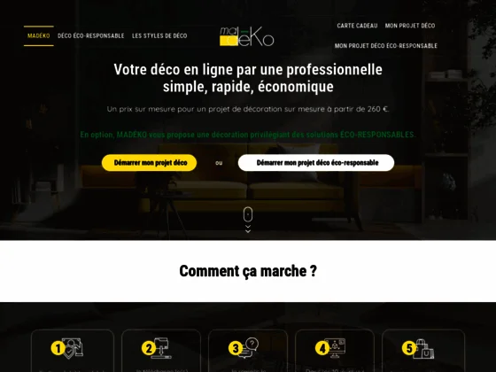 Votre décoration d'intérieur en ligne avec Madeko.online