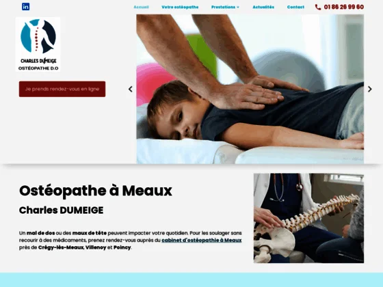 Consultez le cabinet d'ostéopathie à Meaux de Charles Dumeige