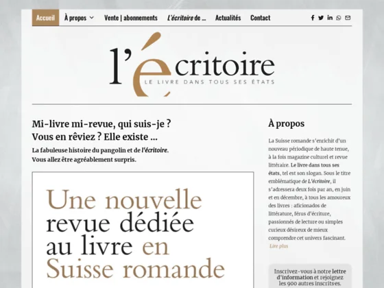 Périodique culturel en Suisse: L’Ecritoire