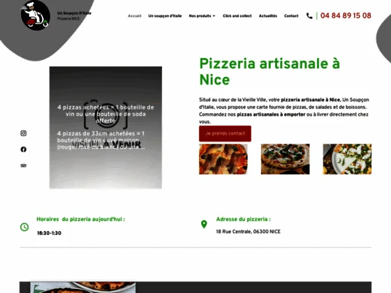 Découvrez Un Soupçon d’Italie qui prépare des pizzas artisanales et les livre à Nice
