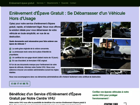 Enlèvement épave gratuit