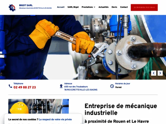 Bigot Sarl : expert en maintenance de machines industrielles à Rouen
