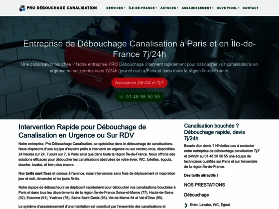 Débouchage canalisation