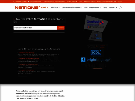 Plateforme de formations avec certifications éligibles au CPF - Netione ®