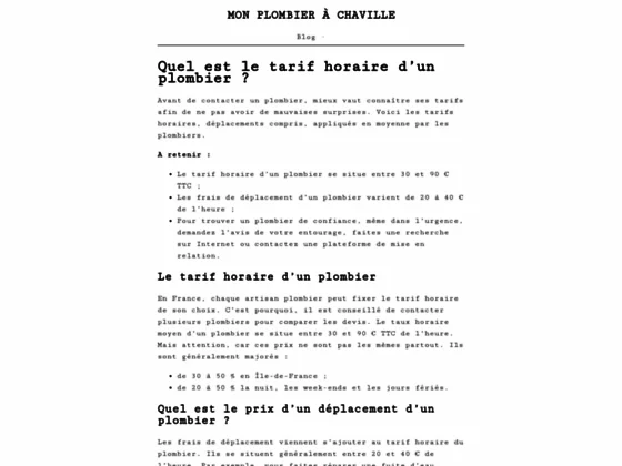 Mon Plombier Chaville 92, votre blog d’informations sur le plombier 